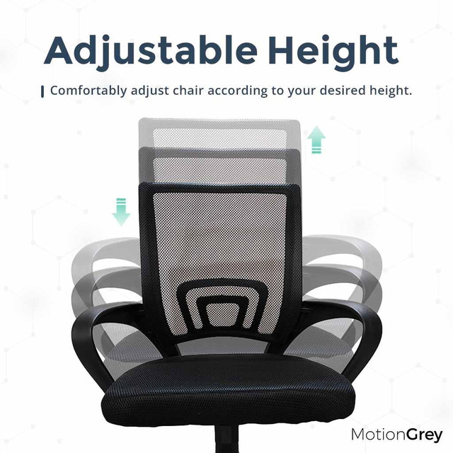MotionGrey Mesh Series - Executive Ergonomic Computer Desk Home Office Chair with Mesh Back - Black dans Chaises, Fauteuils inclinables - Image 2