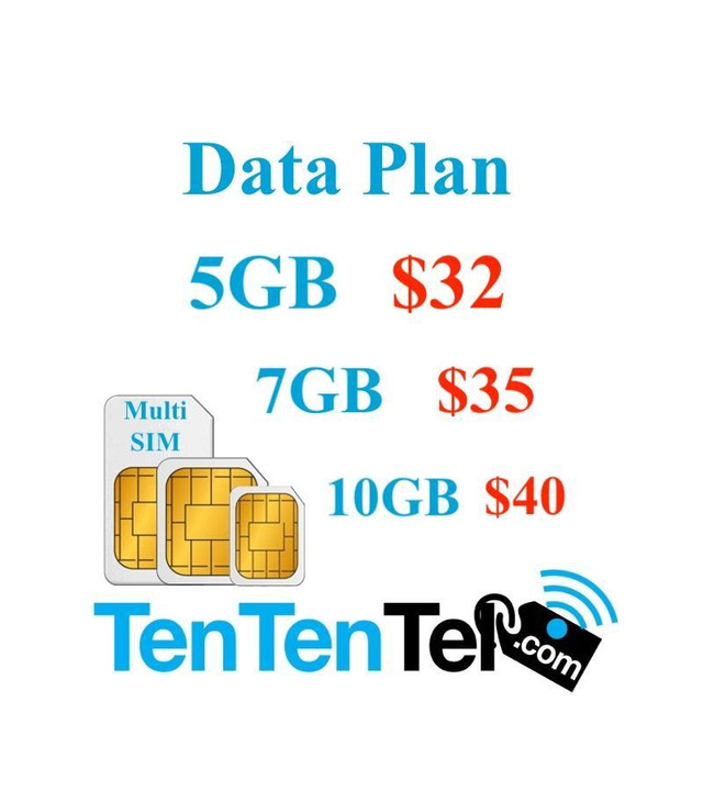 Phone plan No Contract 7GB $35 10GB $40 15GB $45 mobile cellphone data all with unlimited Talk and Text in Cell Phone Services