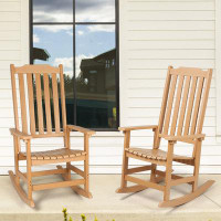 Red Barrel Studio Patio All Weather Resistant High Back Rocking Chair (Set of 2)