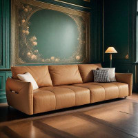 ABPEXI 97.64" Brown 100% Polyester Modular Sofa cushion couch