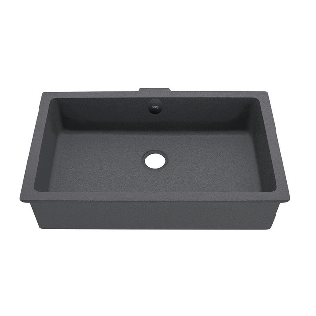 VOGRANITE 21x13 Inch Undermount Bathroom Vanity Sink w Overflow Available in 3 Finishes   ..Krone in Plumbing, Sinks, Toilets & Showers - Image 2