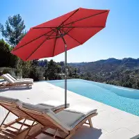 Arlmont & Co. Arlmont & Co. 9 Ft UV50+ Outdoor Table Patio Umbrella Crank Tilt Sunshade Deck Yard Poolside