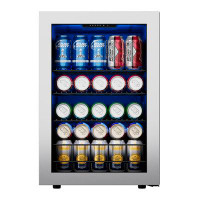 CLF CLF 80 Cans (12 oz.) Outdoor Rated Freestanding Beverage Refrigerator with Wine Storage