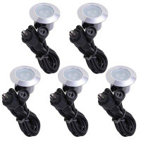 Yescom Yescom Set Of 5 Warm White LED Deck Lights Outdoor Garden Malls Stair Landscape Lamps Low Voltage Waterproof