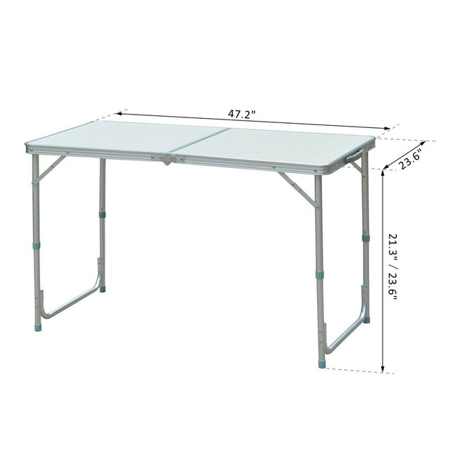 Picnic Table 47.2" x 23.6" x 27.6'' White in Fishing, Camping & Outdoors - Image 3