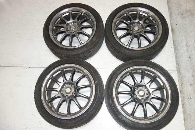 JDM Work Emotion 11r Rims Wheel Tires Genuine Mags With Center Caps 17x7 +47 5x114.3 in Tires & Rims