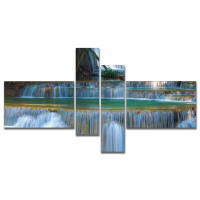 Made in Canada - East Urban Home 'Deep Forest Waterfall Thailand' Photographic Print Multi-Piece Image on Canvas