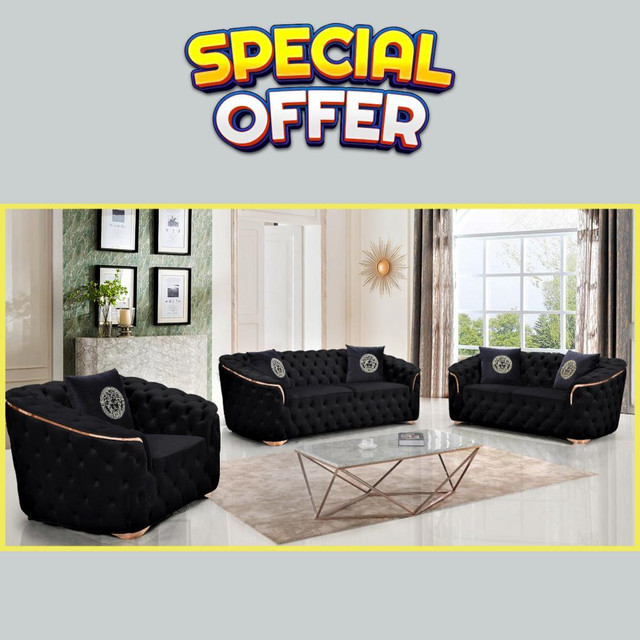 Black Sofa Set on Special Price !! Brampton Sale !! in Couches & Futons in City of Toronto