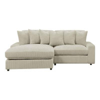 CDecor Home Furnishings Upton Sand Upholstered Reversible Sectional Sofa