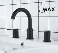 Two Handle Widespread Bathroom Faucet Matte Black