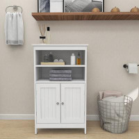 Ebern Designs Freestanding 2 Doors and 2 shelfs Wood Storage Cabinet