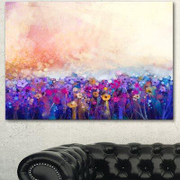 Design Art 'Abstract Flower Watercolor' Painting Print on Wrapped Canvas