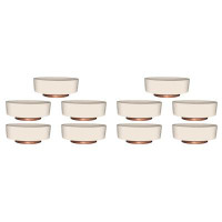 Ebern Designs Ebern Designs 8 Inch Capri Bowl Indoor Planter Pot, Vanilla Bisque (10 Pack)
