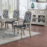 Wenty Majestic Formal Set Of 2 Arm Chairs  Finish Rubberwood Dining Room Furniture Intricate Design Cushion Upholstered
