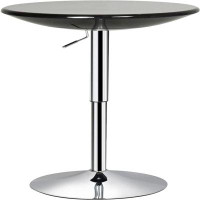 Anadea Round Bar Table with Metal Base, Adjustable Counter Height Pub Table, 29.5"-38.25" H Tall Bistro
