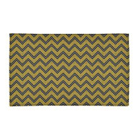 East Urban Home Colour Accent Hand Drawn Chevron Pattern Poly Chenille Rug