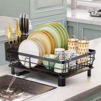 YITAHOME Dish Drying Rack With Drainboard Dish Drainers For Kitchen Counter Sink Adjustable Spout Dish Strainers With Ut