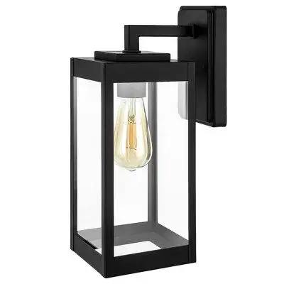 Ebern Designs Outdoor Wall Lantern with Clear Glass Shade