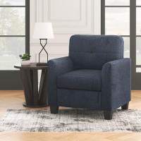 Latitude Run® Mid Century Modern Accent Chair with Tufted Back and Wood Legs for Living Room
