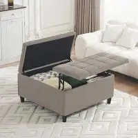 Latitude Run® 35"Large Square Storage Ottoman, with Storage, Oversized Ottoman Coffee Table with Lift Top