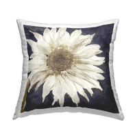 East Urban Home White Flower Petals Intricate Abstract Daisy Printed Throw Pillow Design By Sophie 6
