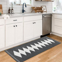 Union Rustic Rectangle Anthea Southwestern Machine Woven Polyester Area Rug in Grey/White