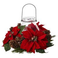 The Holiday Aisle® Pine Cone Poinsettia Candelabrum