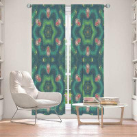 East Urban Home Lined Window Curtains 2-panel Set for Window Size by Pam Amos - Teardrops Green