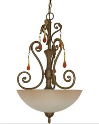 Nuvo Lighting 60-1141 Cortina Collection Three Light Pendant Chandelier in Dune Gold Finish