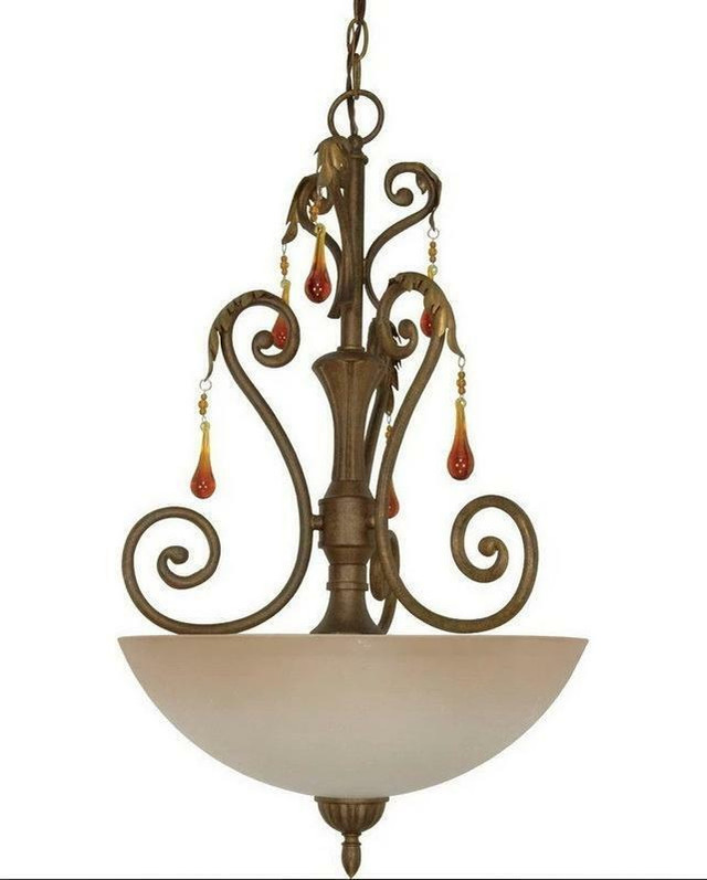 Nuvo Lighting 60-1141 Cortina Collection Three Light Pendant Chandelier in Dune Gold Finish in Indoor Lighting & Fans in Ottawa / Gatineau Area