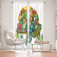 East Urban Home Lined Window Curtains 2-panel Set for Window Size 40" x 52" by Marley Ungaro - Turtle