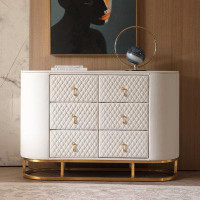 Mercer41 Premium White Dresser For Bedroom - Elegant Solid Wood Dresser With 6 Large Clothes Drawers