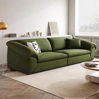 Lilac Garden Tools 102.36" Green Suede Fabric Modular Sofa cushion couch