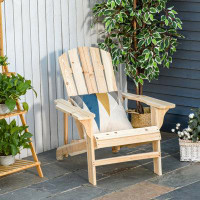 Highland Dunes Highland Dunes Wood Adirondack Chair, Outdoor Patio Chair With Slatted Design For Deck, Garden, Backyard,