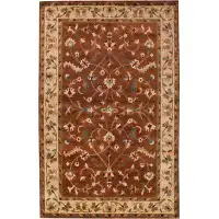 Charlton Home Bowen Oriental Hand Knotted Wool Brown/Tan Area Rug