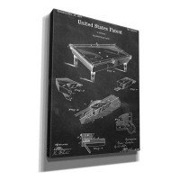 Williston Forge Pool Table Blueprint Patent Chalkboard - Wrapped Canvas Print