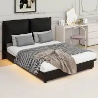 Yikong Full Size Upholstered Platform Bed With Sensor Light