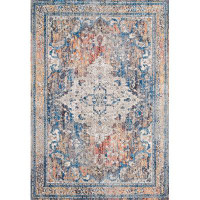 Bungalow Rose Square Richmond Valley Southwestern Navy Blue Area Rug