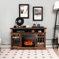 The Twillery Co. Ripley 48'' W Storage Credenza with Electric Fireplace Included