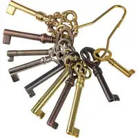 UNIQANTIQ HARDWARE SUPPLY Skeleton Key Set Reproduction for Antique Furniture Locks ( 10 Keys )