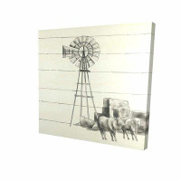 August Grove 'Vintage Old Texas Windmill' Oil Painting Print on Wrapped Canvas