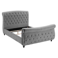 Willa Arlo™ Interiors Aster Tufted Upholstered Low Profile Sleigh Bed