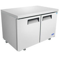 Atosa MGF8403GR 60 Inch Undercounter Refrigerator – 2 Door Stainless steel exterior &amp; interior