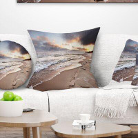 Made in Canada - East Urban Home Seascape Shore of Baltic Sea during Winter Pillow