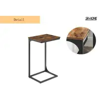 SR-HOME C-Shaped End Table, Side Table For Sofa, Couch Table With Metal Frame, Industrial, For Study, Work From Home In