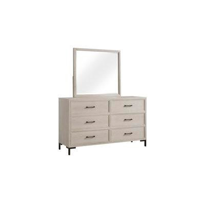 Wade Logan Bradi 6 Drawer Double Dresser with Mirror in Dressers & Wardrobes