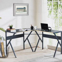 Ebern Designs L-Shaped Desk Corner Computer Desk, Space-Saving & Multifunctional Home