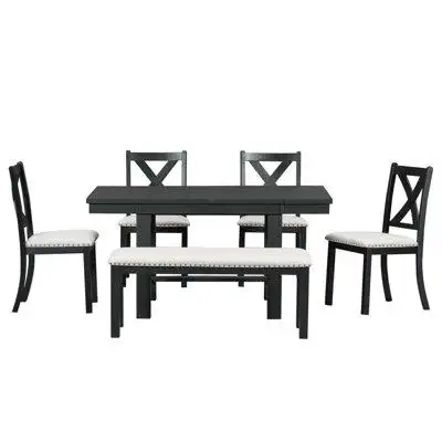 Latitude Run® 6-Piece Extendable Dining Table Set