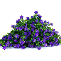 Primrue Artificial Flowers, Fake Outdoor UV Resistant Boxwood Shrubs Faux Plastic Greenery Plants For Outside Hanging Pl