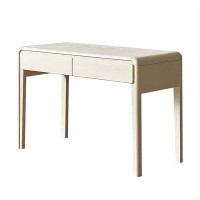 Hokku Designs 31.5"White solid wood rectangular desk,2-drawer